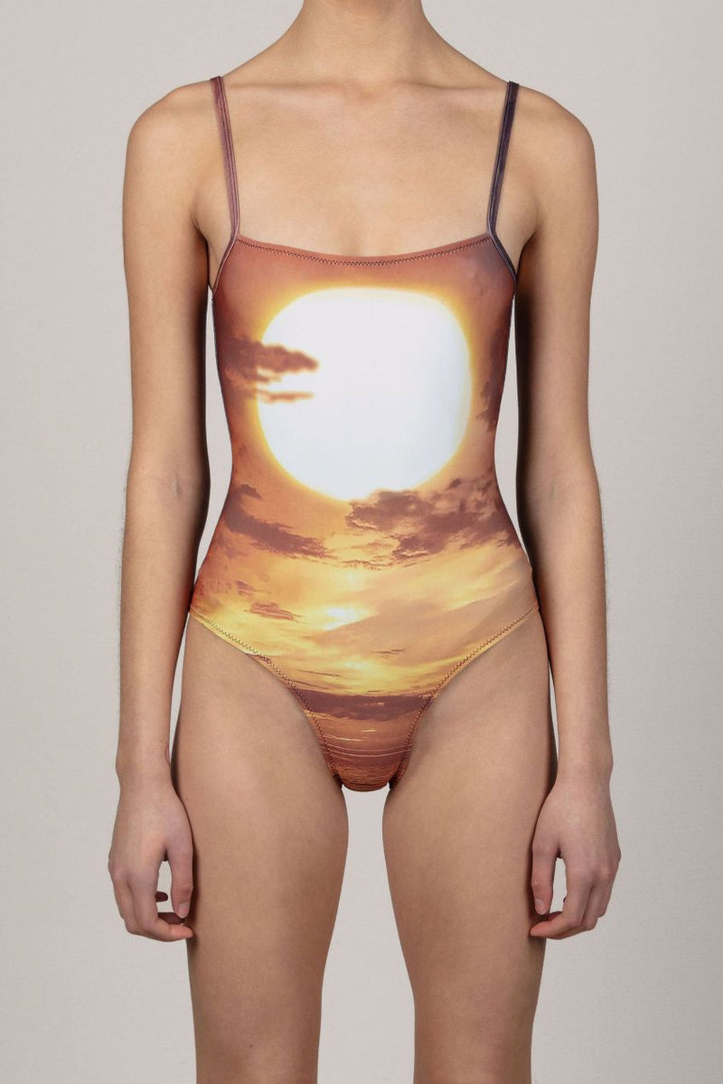 Sunset Print One Piece Swimsuit