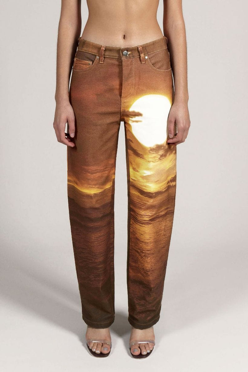 Sunset Printed Denim Low Rise Printed Jeans