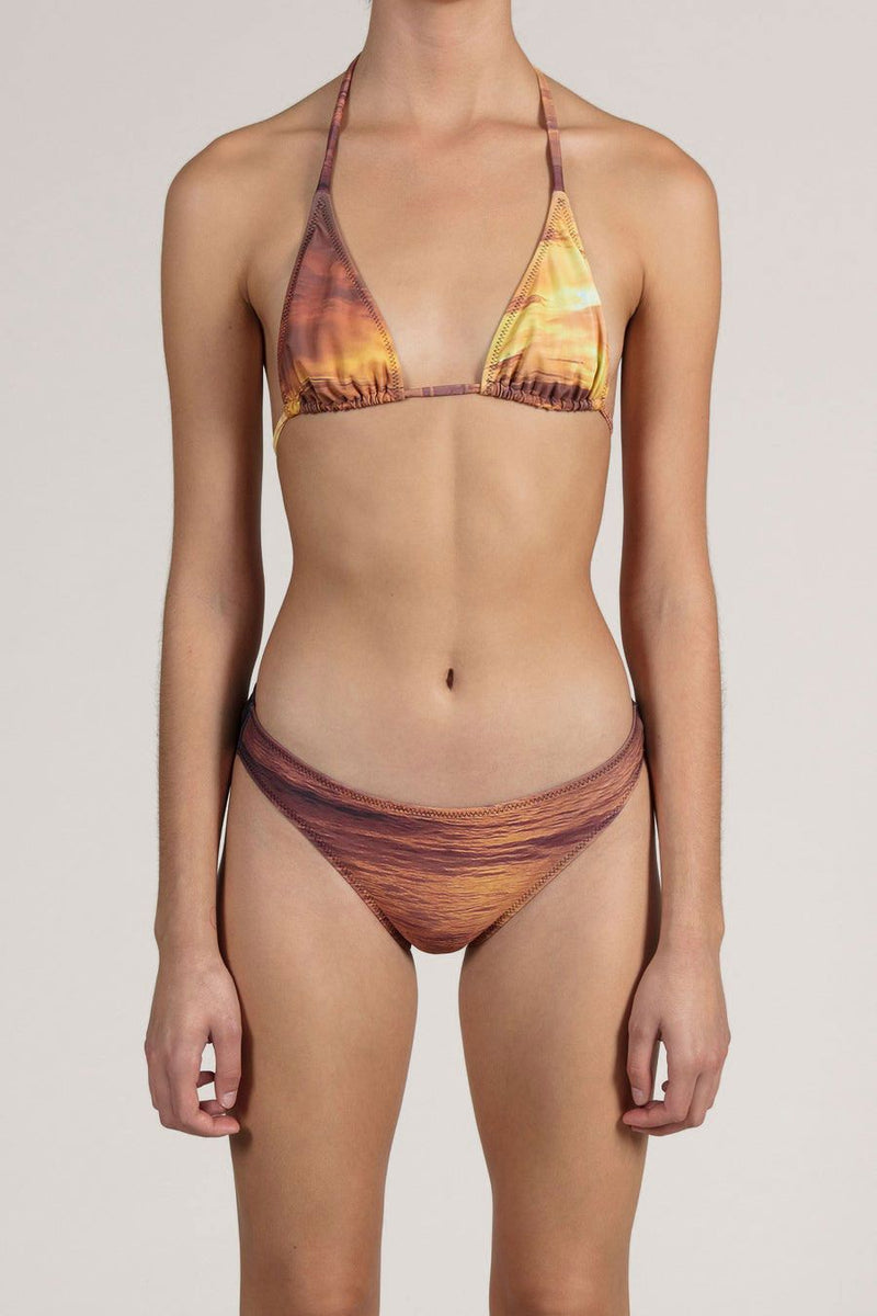 Sunset Printed Triangle Bikini Top