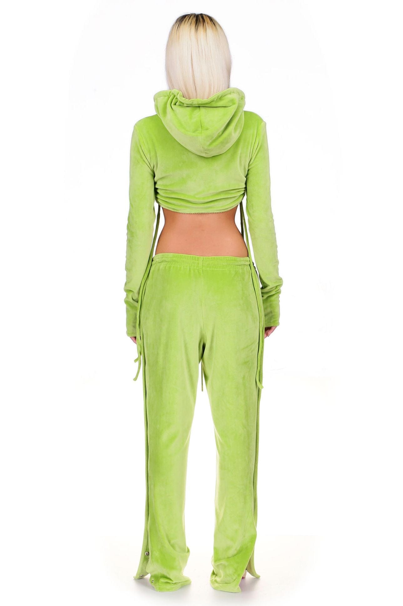 Wasabi Green Velour Track Pants